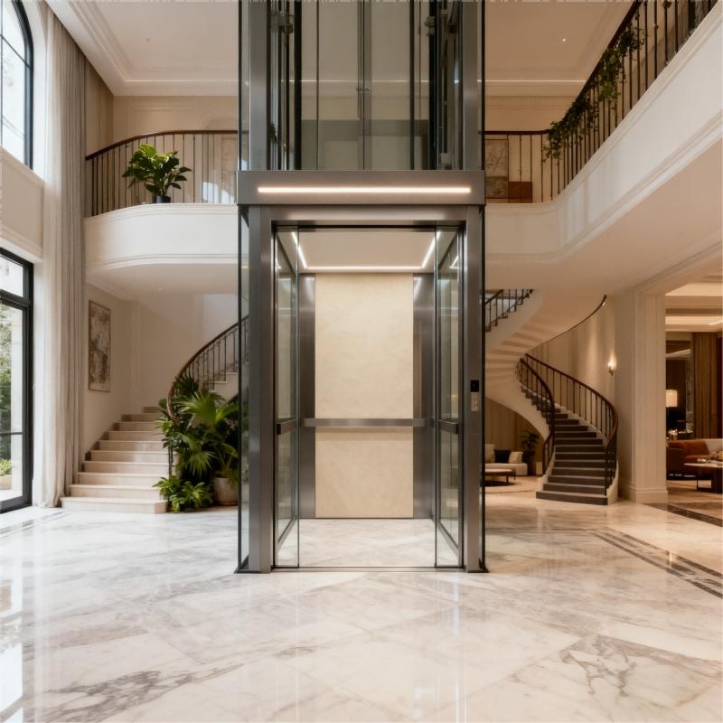Modern home elevator installed in a residential interior